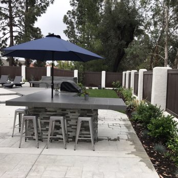 Sea Breeze Landscaping Construction - We ended up doing a porcelain tile top which looked just like limestone but is much more durable. - Landscaping Near Me - Orange, California Sea Breeze Landscaping Construction - We ended up doing a porcelain tile top which looked just like limestone but is much more durable. - Landscaping Near Me - Orange, California