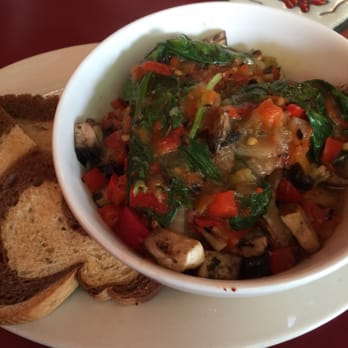 Global Cafe - Potato bowl with tons of veggies and rye toast on the side - Breakfast & Brunch Near Me - Lawrence, Kansas
