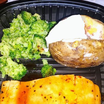 Ruby Tuesday - Hickory Bourbon Salmon Steamed Broccoli Loaded Baked Potato - Burgers Near Me - East Point, Georgia
