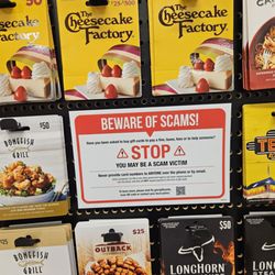 Gift card section with a great reminder
