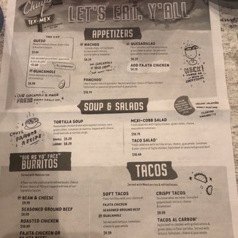 Chuy's - Menu - Mexican Near Me - Fort Worth, Texas