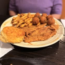 Page's Okra Grill - Fried Flounder Platter#