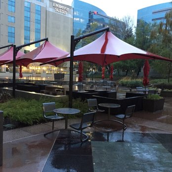 Oak Road Cafe - tables and umbrellas in the rain - Sandwiches Near Me - Walnut Creek, California