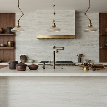 Verona Quartz Surfaces - Travertine Pearl quartz brings a balanced presence to this open concept kitchen design. Featuring our new 2026 natural quartz collection, - Building Supplies Near Me - Sun Valley, California Verona Quartz Surfaces - Travertine Pearl quartz brings a balanced presence to this open concept kitchen design. Featuring our new 2026 natural quartz collection, - Building Supplies Near Me - Sun Valley, California
