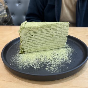 Prince Tea House - Green Tea Mille Crepes Cake - Desserts Near Me - Forest Hills, New York Prince Tea House - Green Tea Mille Crepes Cake - Desserts Near Me - Forest Hills, New York
