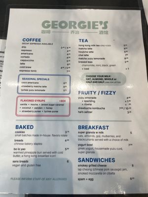Menu photo 1 Georgie's New York, NY Menu photo 1 Georgie's New York, NY