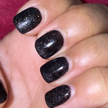 JIM Nail Spa - All nails are cracked/chipped. Hard to tell because the dark color. - Nail Salons Near Me - Maple Shade Township, New Jersey