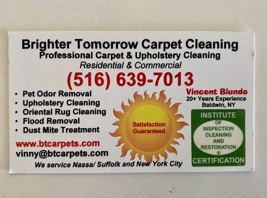 Brighter Tomorrows Carpet Cleaning