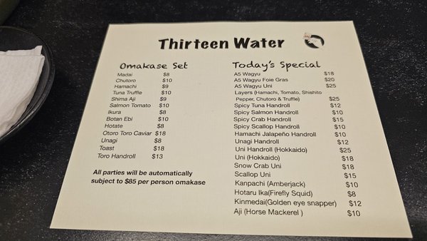 Menu photo 3 Thirteen Water New York, NY Menu photo 3 Thirteen Water New York, NY
