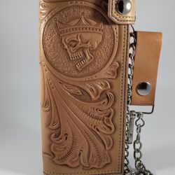 Billy Corner Custom Leather - Hand Tooled Biker Wallet