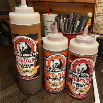 Hickory House Ribs & Steaks - two bottles of barbecue sauce - Barbeque Near Me - Parker, Colorado Hickory House Ribs & Steaks - two bottles of barbecue sauce - Barbeque Near Me - Parker, Colorado