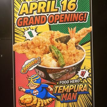Tempura Man - Grand opening poster - Ramen Near Me - Schaumburg, Illinois Tempura Man - Grand opening poster - Ramen Near Me - Schaumburg, Illinois