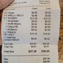 Reciept Reciept
