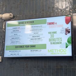 Method Health Club - Shake and smoothie menu