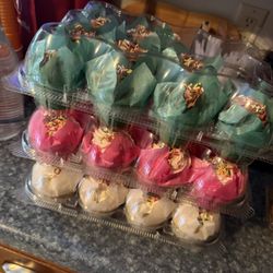 Bread and Buttercream - Confetti cupcakes with vanilla, strawberry, and chocolate icing