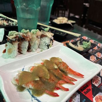 Sushi One Spot - Unagi Roll Shrimp Sashimi(Mexican fusion) - Sushi Bars Near Me - Corona, California Sushi One Spot - Unagi Roll Shrimp Sashimi(Mexican fusion) - Sushi Bars Near Me - Corona, California