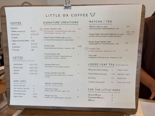 Menu photo 1 Little Ox Coffee Fullerton, CA Menu photo 1 Little Ox Coffee Fullerton, CA