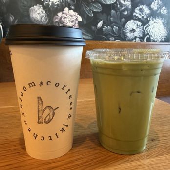 Bloom Coffee & Kitchen - Mocha and iced matcha with maple syrup - Coffee & Tea Near Me - Roseville, California Bloom Coffee & Kitchen - Mocha and iced matcha with maple syrup - Coffee & Tea Near Me - Roseville, California