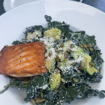 Las Brisas - Kale salad with Blackened Salmon - Mexican Near Me - Laguna Beach, California Las Brisas - Kale salad with Blackened Salmon - Mexican Near Me - Laguna Beach, California