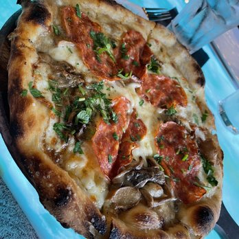 Flamingo Deck - Truffle Pizza with pepperoni - New American Near Me - San Diego, California Flamingo Deck - Truffle Pizza with pepperoni - New American Near Me - San Diego, California