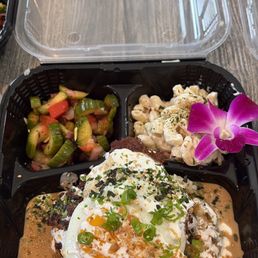 Garlic Smashed Potato Loco Moco