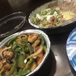 Shrimp fajitas...generous and well done, could use a little more flavor Shrimp fajitas...generous and well done, could use a little more flavor