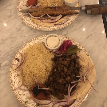 Olive & Grill - Chicken Lula Kabob (top) and Beef Shawarma (bottom) - Mediterranean Near Me - Studio City, California Olive & Grill - Chicken Lula Kabob (top) and Beef Shawarma (bottom) - Mediterranean Near Me - Studio City, California