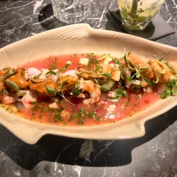 El Bouet - Tiradito of local shellfish. Thai broth. This was superb. Maybe one the best dishes of my entire week in Spain. Get it!