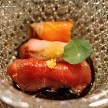 Akikos - Smoke Sashimi (top to bottom: Sake, Hamachi, Akami) - Sushi Bars Near Me - San Francisco, California Akikos - Smoke Sashimi (top to bottom: Sake, Hamachi, Akami) - Sushi Bars Near Me - San Francisco, California