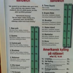 New York Sandwich - Menu kort