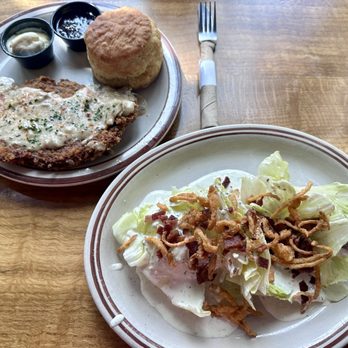 Pine State Biscuits - Country Chicken Fried Steak Plate and Classic Wedge Salad - Breakfast & Brunch Near Me - Portland, Oregon