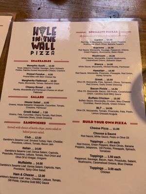 Menu photo 2 Hole In The Wall Pizza Knoxville, TN Menu photo 2 Hole In The Wall Pizza Knoxville, TN