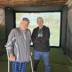 Jackalope’s Golf and Games - Enjoying the simulator bay playing disc golf