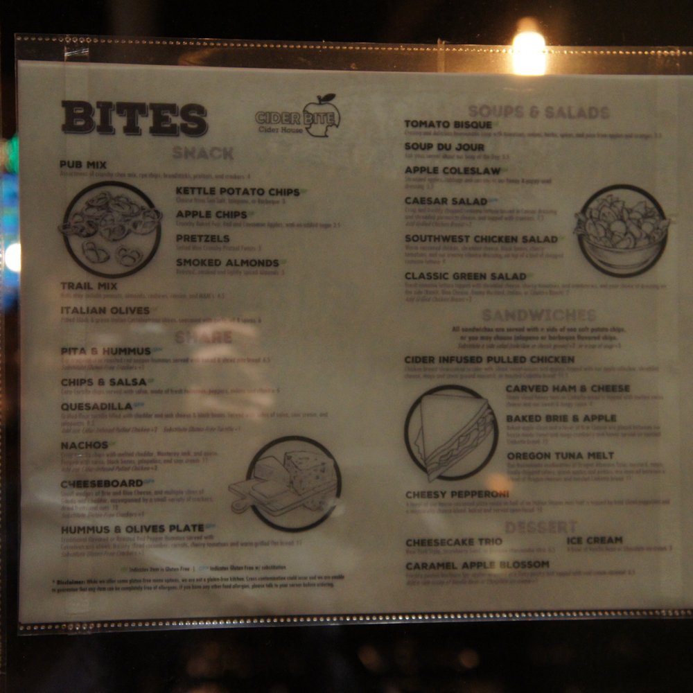 Cider Bite - Outside food menu - Bars Near Me - Portland, Oregon