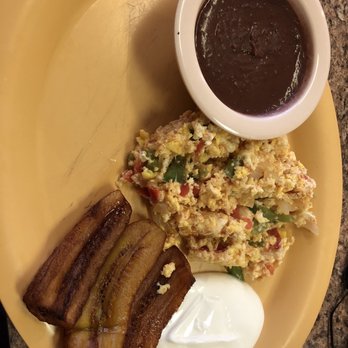 Elsy's Restaurant - Scrambled eggs with veggies, plantain, sour cream and beans. Comes with 2 handmade tortillas - Salvadoran Near Me - San Francisco, California Elsy's Restaurant - Scrambled eggs with veggies, plantain, sour cream and beans. Comes with 2 handmade tortillas - Salvadoran Near Me - San Francisco, California