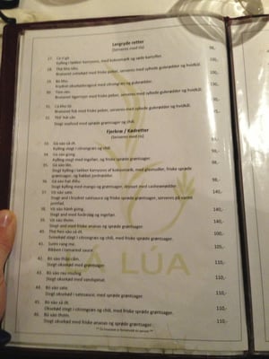 Menu photo 1 La Lua København NV, 84
