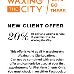 Waxing the City - 20% OFF of any one waxing service at your first visit.