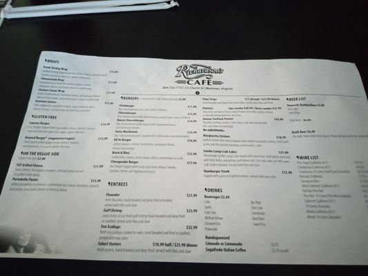 Menu photo 2 Richardson's Cafe Mathews, VA