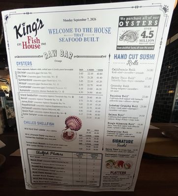 Menu photo 3 King's Fish House - Orange Orange, CA