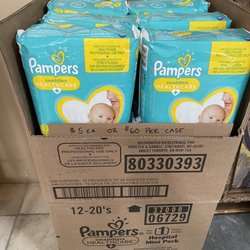 McManus Auctions - Great deal on diapers right now! He has a ton and will give you a deal!