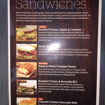 Panera Bread - Clean sandwiches menu!! FRONT - Sandwiches Near Me - Aberdeen, Maryland