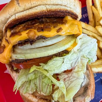 In-N-Out Burger - Double double animal site, add back fresh onion, extra tomato, extra tomato, extra toast, well done fries, side of spread 12.11.25 - Burgers Near Me - Draper, Utah