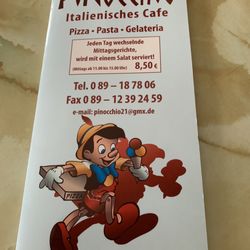 Gelateria Pinocchio - Menu cover