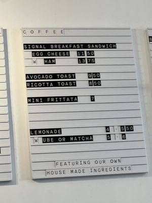 Menu photo 1 SIGNAL Coffee Roasters Berkeley, CA