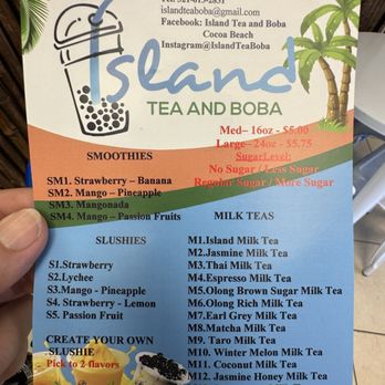 Island Tea and Boba - Menu - Bubble Tea Near Me - Cocoa Beach, Florida