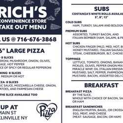 Rich's Full Service Station - This is the menu for the food you can order in the convenience store.