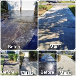 All Care Cleaning - Before/After dirty driveway cleaning