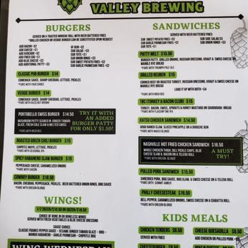 Chehalem Valley Brewing - An amazing menu - Breweries Near Me - Newberg, Oregon