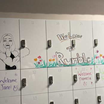 Rumble Boxing - Drawings on lockers - Boxing Near Me - Hollywood, Florida