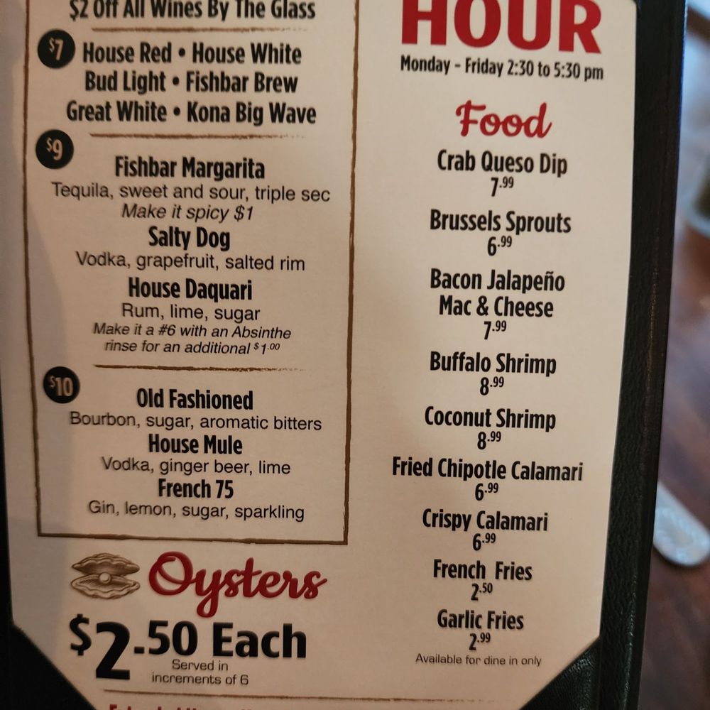 FishBar - Happy Hour menu - Seafood Near Me - Manhattan Beach, California FishBar - Happy Hour menu - Seafood Near Me - Manhattan Beach, California